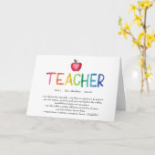 Carte Aquarelle Moderne Arc-en-Ciel Merci Professeur (Fleur jaune)