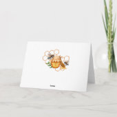 Carte Aquarelle moderne Honeycombs avec abeille pliée (Dos)