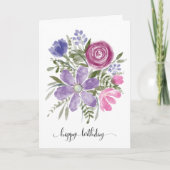 Carte Aquarelle moderne Joyeux anniversaire (Devant)