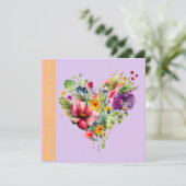 Carte Aquarelle moderne Merci de couronne de fleurs (Debout devant)