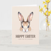 Carte Aquarelle moderne personnalisée Mignonne Lapin de (Fleur jaune)