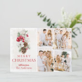 Carte Aquarelle moderne Vacances photo Collage Noël (Debout devant)