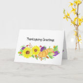 Carte Aquarelle Moisson d'automne Salutations d'action d (Fleur jaune)