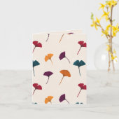 Carte Aquarelle Motif Ginkgo Leaf Automne Couleurs d'aut (Fleur jaune)