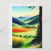 Carte Aquarelle Mountain Meadow Flat Salutation (Devant)