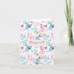 Carte Aquarelle Nature Motif Miss you Affirmation