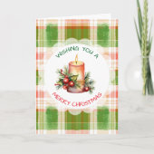 Carte Aquarelle Noël bougie et voeux de Noël (Devant)