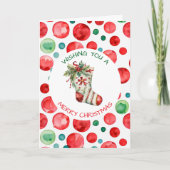 Carte Aquarelle Noël Stocker Personnalisé (Devant)