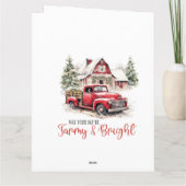 Carte Aquarelle Noël Vintage Camion et grange (Dos)