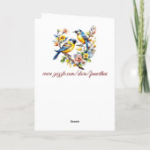 Carte Aquarelle Oiseaux et fleurs Anniversaire de la tan (Dos)
