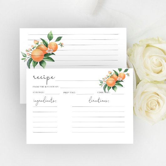 Carte Aquarelle orange agrume