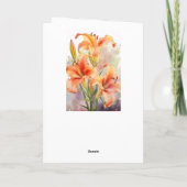 Carte Aquarelle Orange Printemps Jours (Dos)