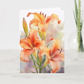 Carte Aquarelle Orange Printemps Jours (Devant)