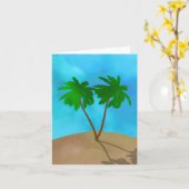 Carte Aquarelle Palm Tree Beach Scene Collage (Fleur jaune)