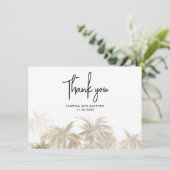 Carte Aquarelle Palm Trees Mariage Merci (Debout devant)