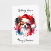 Carte Aquarelle Papillon Cute Noël personnalisé (Devant)