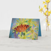 Carte aquarelle Papillon et Marguerites Beau (Fleur jaune)