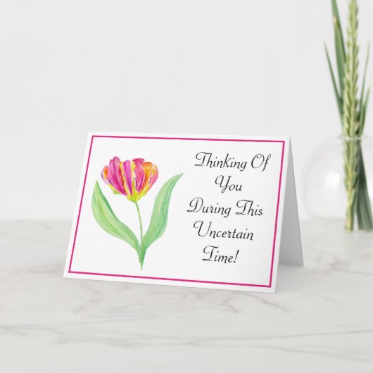 Carte Aquarelle Parrot Violet Tulipe Penser À Vous (Devant)