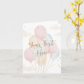 Carte Aquarelle pastel des ballons (Fleur jaune)