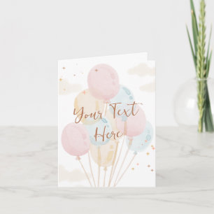 Carte Aquarelle pastel des ballons