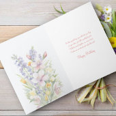 Carte Aquarelle Pastel douce Fleurs de printemps Anniver