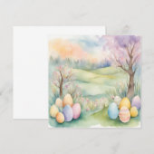 Carte Aquarelle Pastel Printemps (Devant / Derrière)