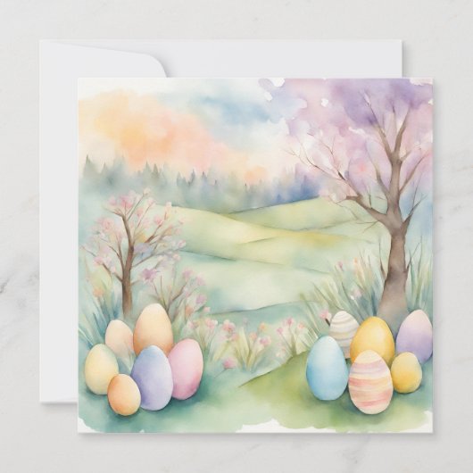 Carte Aquarelle Pastel Printemps (Devant)