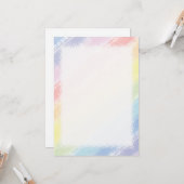 Carte Aquarelle Pastel Rainbow Blu do-it-yourself (Devant/Arrière en situation)