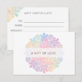 Carte *~* Aquarelle Pastel Rainbow Mandala Spirituel (Devant / Derrière)