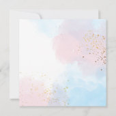 Carte Aquarelle Pastel rose et bleu Enregistrer la date (Dos)