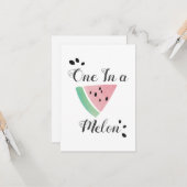 Carte Aquarelle Pastèque Un anniversaire melon (Devant/Arrière en situation)