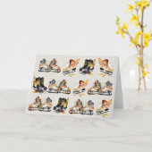 Carte Aquarelle Patins à glace avec feuilles d'automne M (Fleur jaune)