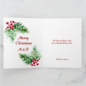 Carte Aquarelle Peinte à la main, Guirlande de pin, Baie (Intérieur)