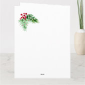 Carte Aquarelle Peinte à la main, Guirlande de pin, Baie (Dos)