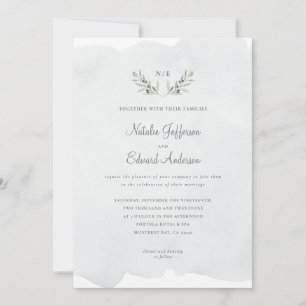 Carte Aquarelle peinte branche d'olivier + aquarelle