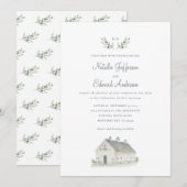 Carte Aquarelle peinte branche d'olivier + aquarelle de  (Devant / Derrière)