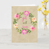 Carte Aquarelle Peinte Fleur Wreath Se Bien (Fleur jaune)