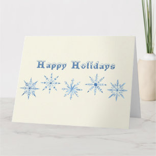 Carte Aquarelle peinte flocons de neige salutations de v