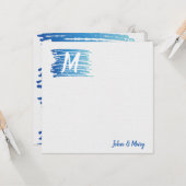 Carte Aquarelle Peinture avec Monogramme (Devant/Arrière en situation)