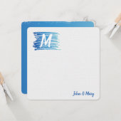 Carte Aquarelle Peinture avec Monogramme (Devant/Arrière en situation)