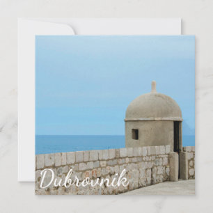 Carte Aquarelle peinture de la muraille de Dubrovnik