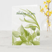 Carte Aquarelle Pensées pour toi (Fleur jaune)