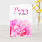 Carte Aquarelle Peony rose Floral Anniversaire (Fleur jaune)