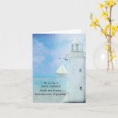 Carte Aquarelle Phare blanc pour Merci de Sympathie (Fleur jaune)