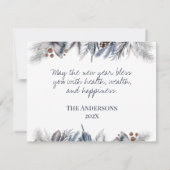 Carte Aquarelle photo pour animaux customisés Hiver Thèm (Dos)