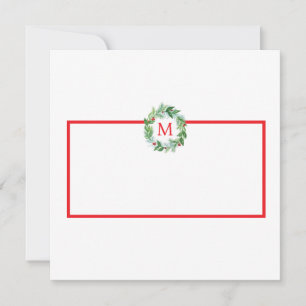 Carte Aquarelle Pine Berries Noël Werrier Monogramme