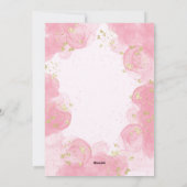 Carte Aquarelle Pink Gold Parties scintillant Cons (Dos)