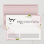 Carte Aquarelle Pink Peonies Recette II (Devant / Derrière)