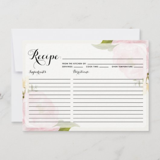 Carte Aquarelle Pink Peonies Recette II (Devant)