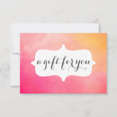 Carte Aquarelle Pink Yellow Salon certificat cadeau (Devant)